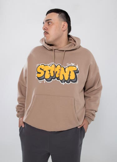 Stmnt Screed Hoodie - Big & Tall in Beige
