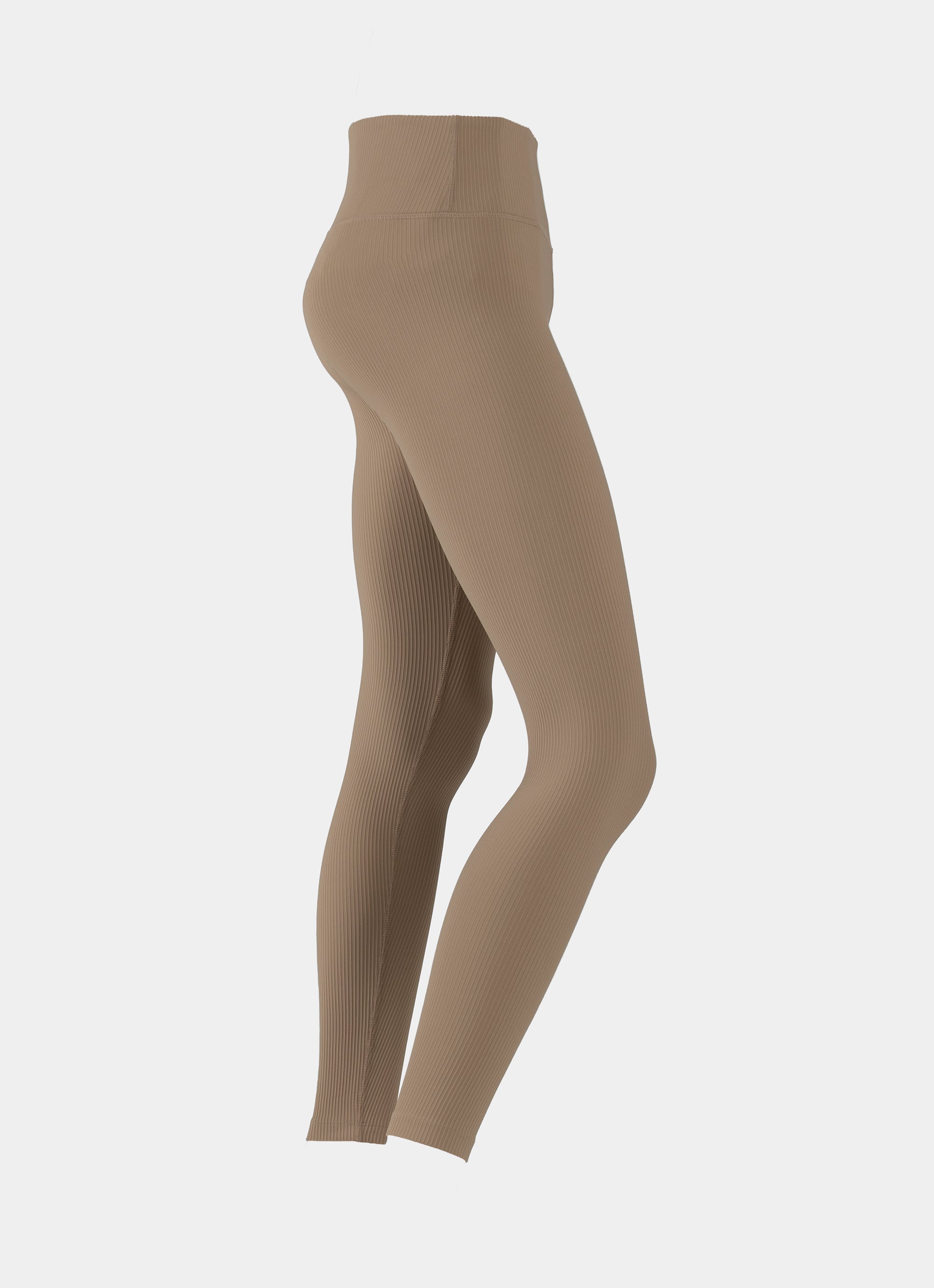 Stryde Amber Ribbed Leggings - Curve in Beige