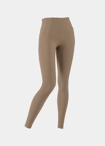Stryde Amber Ribbed Leggings - Curve in Beige