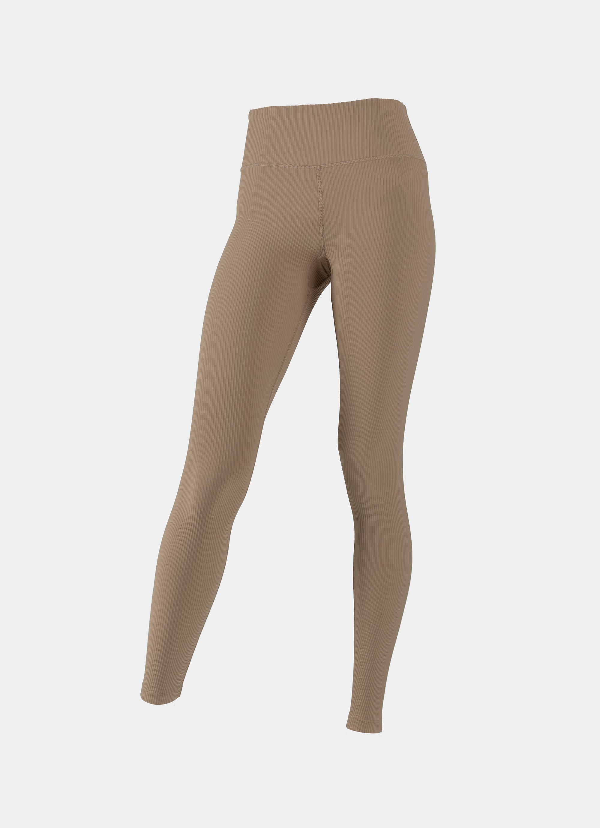 Stryde Amber Ribbed Leggings - Curve in Beige