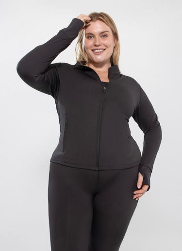 Stryde Tread Zip Up Jacket - Curve in Black