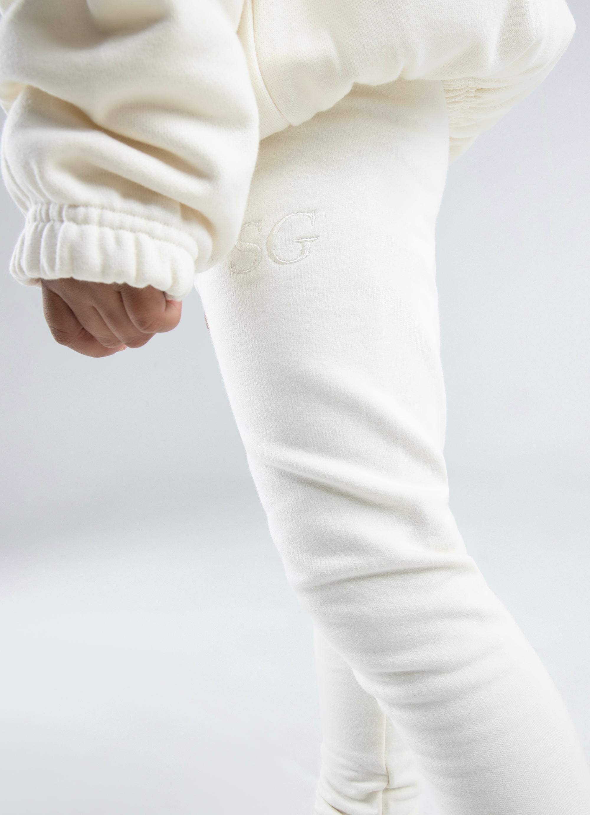sugar girls fleece lined leggings cream side 53987