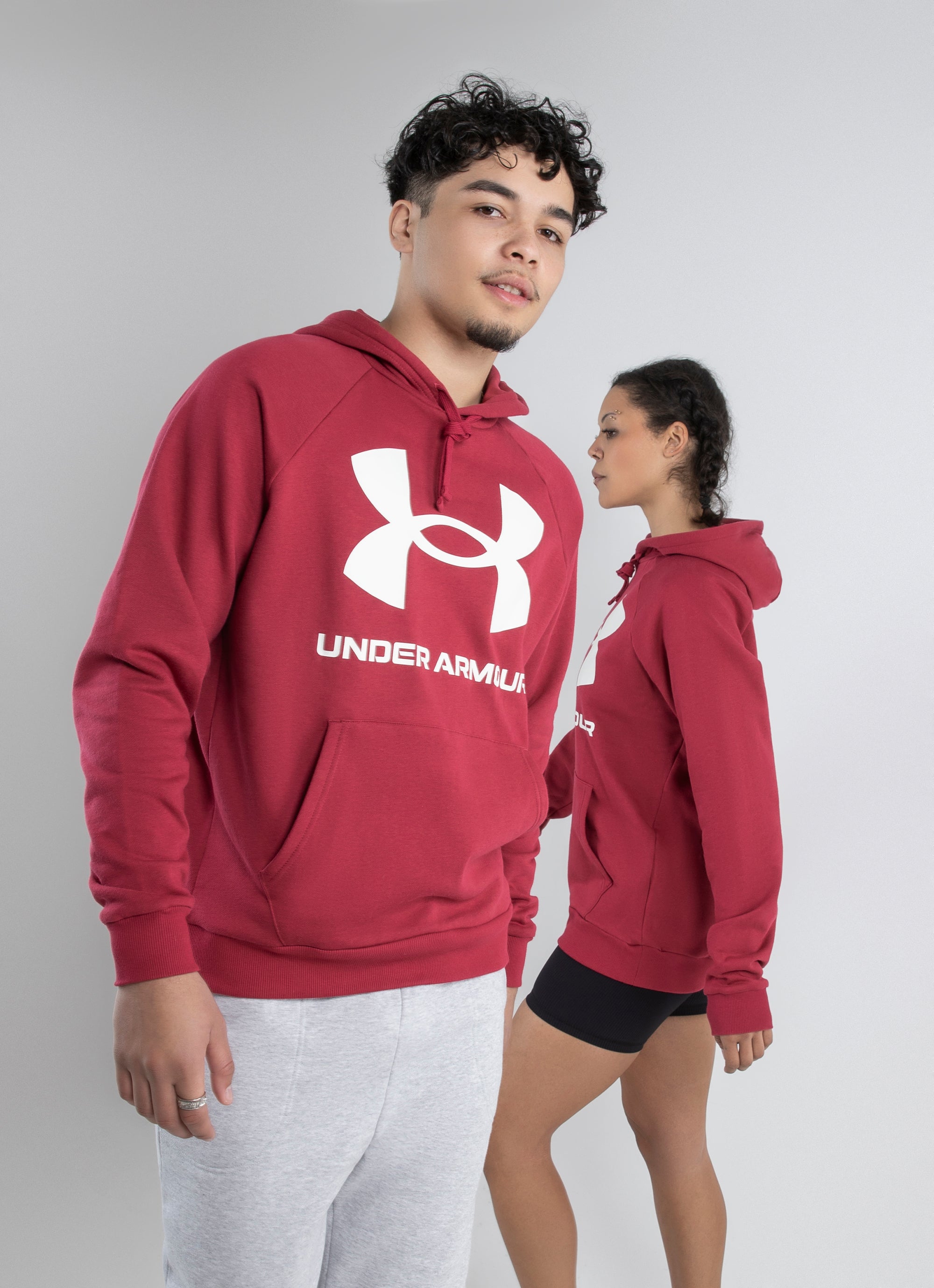 Under Armour Rival Fleece Logo Hoodie in Red | Red Rat