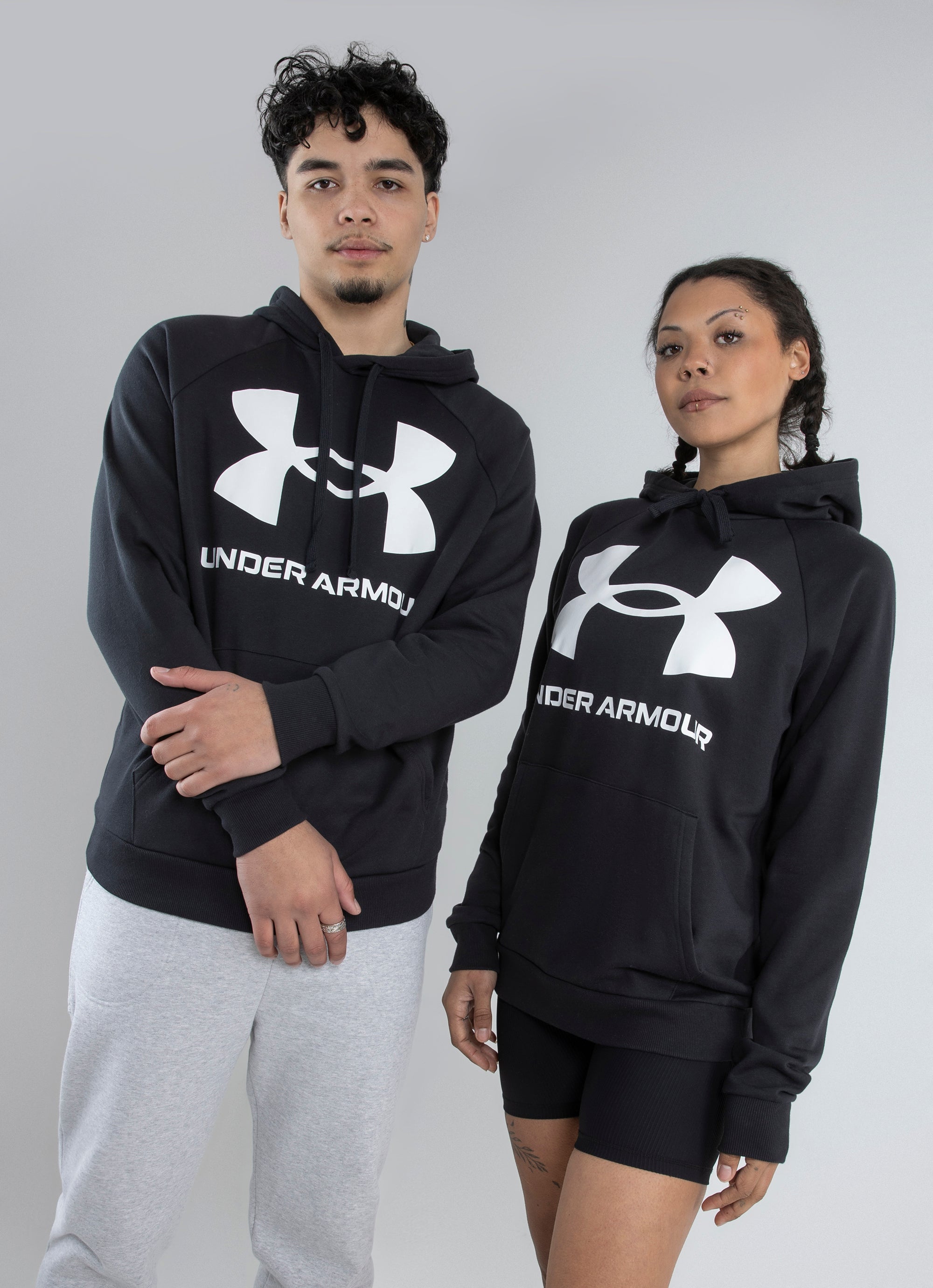 Under Armour Rival Fleece Logo Hoodie in Black