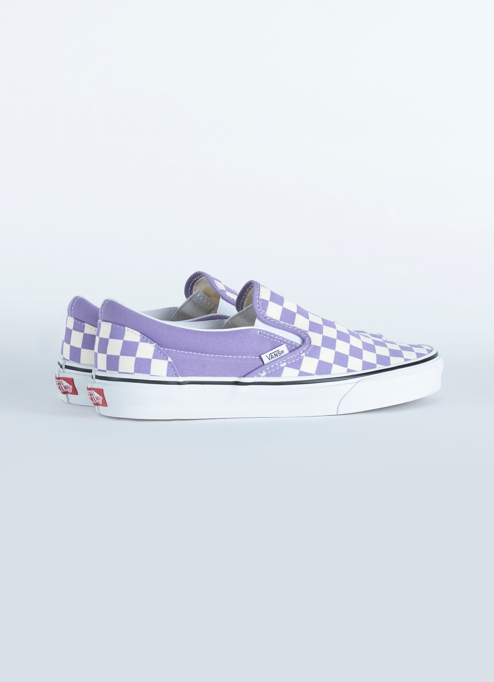 checkered lavender vans