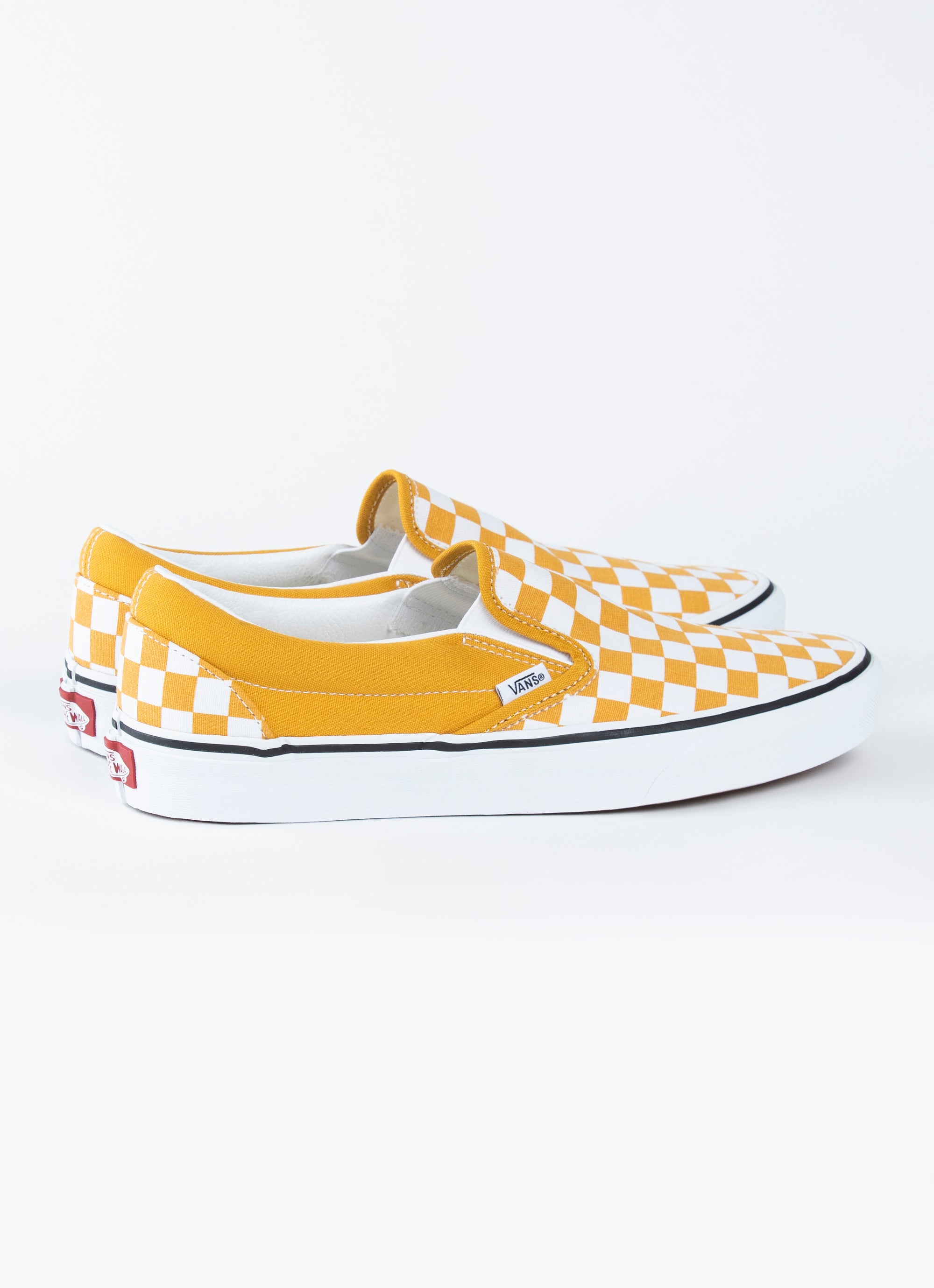 Vans Classic Slip-On Color Theory Checkerboard Shoe In Yellow | Red Rat