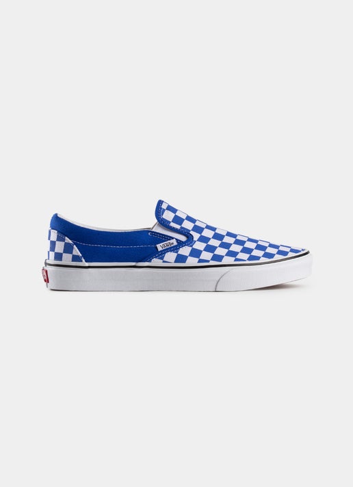 Vans Classic Slip-on Color Theory Checkerboard Shoes in Blue | Red Rat