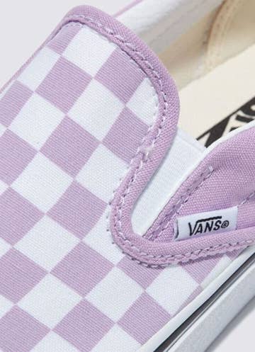 vans purple checkered slip on