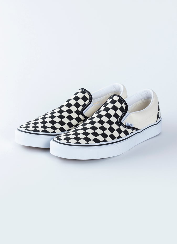 checkerboard classic slip on wide shoe