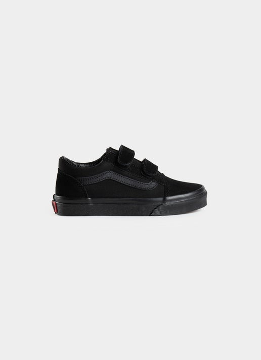 Vans Old Skool Velcro Shoes - Kids in Black | Red Rat