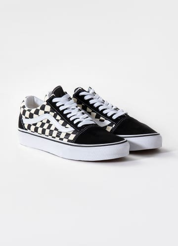 Vans Old Skool Primary Check Shoes in Black