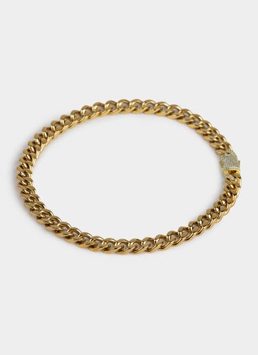 Vendetta 12mm Cuban Chain 45cm - 14k Gold Plated in Gold