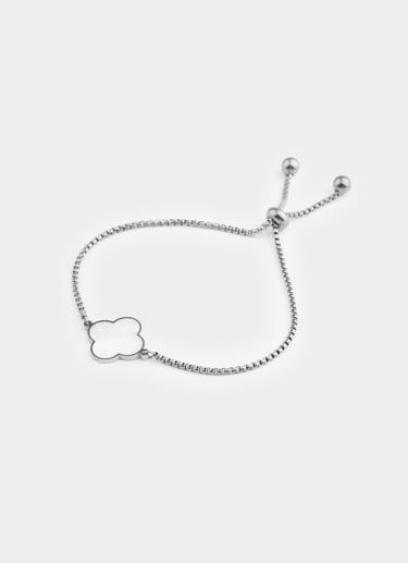 Vendetta 4 Leaf Clover Bracelet - Stainless Steel in Silver
