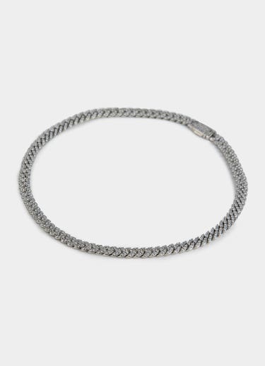 Vendetta 8mm Icy Cuban Chain 45cm - White Gold Plated in Gold