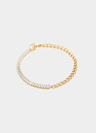 Vendetta Bar And Clasp Double Bracelet - 18k Gold Plated in Gold