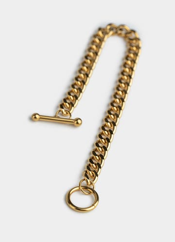 Vendetta Bar Clasp Cuban Bracelet - 18k Gold Plated in Gold