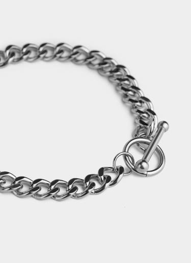 Vendetta Bar Clasp Cuban Bracelet - Stainless Steel in Silver