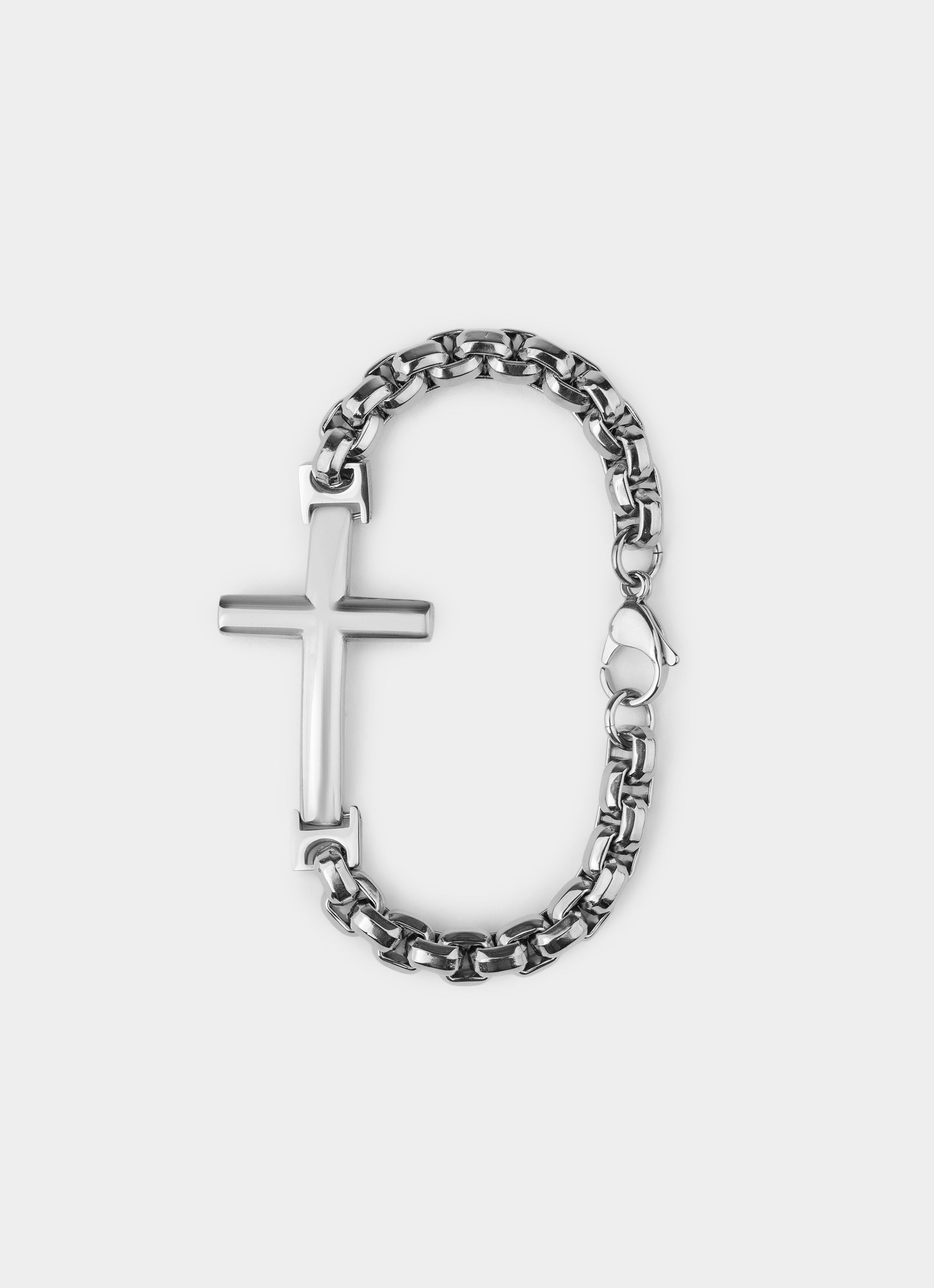 Vendetta Box Cross Bracelet - Stainless Steel in Silver