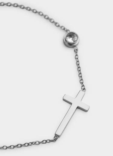 Vendetta Cross Stud Bracelet - Stainless Steel in Silver