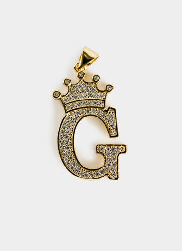 Vendetta Crown Letter G Pendant - 18k Gold Plated in Gold
