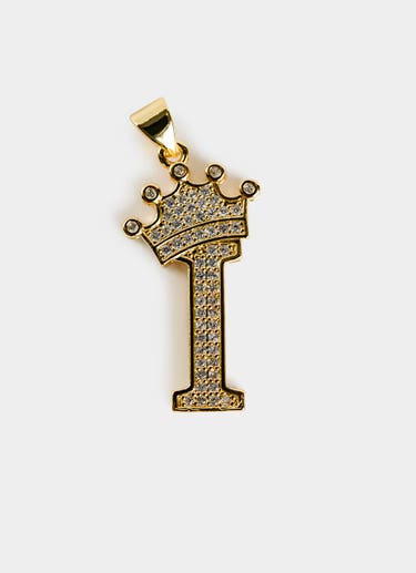 Vendetta Crown Letter I Pendant - 18k Gold Plated in Gold