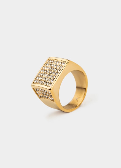 Vendetta Empire Block Ring - 18k Gold Plated in Gold | Red Rat