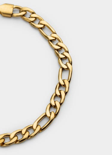 Vendetta Figaro Bracelet 6mm - 18k Gold Plated in Gold