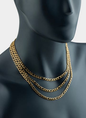 Vendetta Figaro Necklace 6mm - 18k Gold Plated in Gold