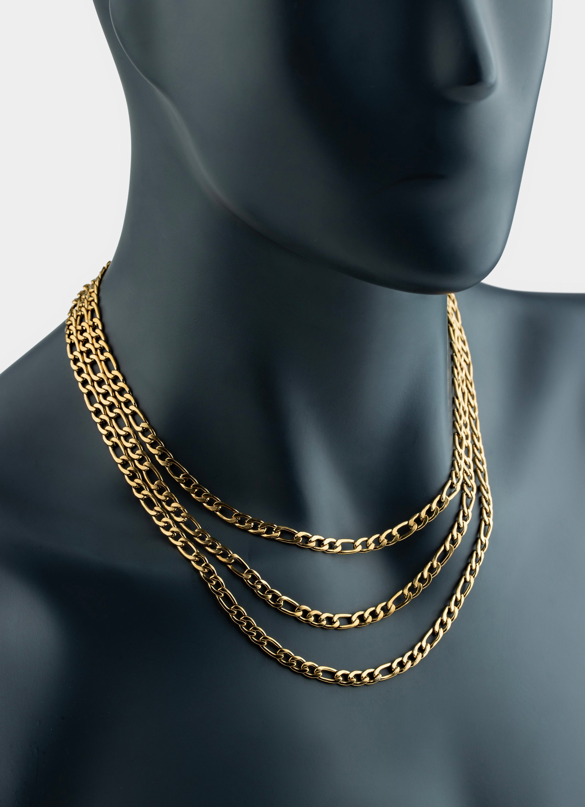 Vendetta Figaro Necklace 6mm - 18k Gold Plated in Gold