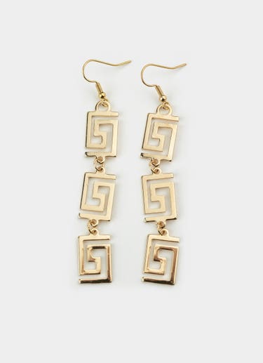 Vendetta Greca 3 Piece Earring - 18k Gold Plated in Gold