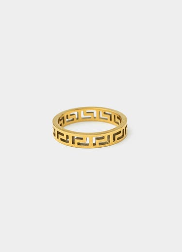 Vendetta Greca 4mm Ring - 18k Gold Plated in Gold