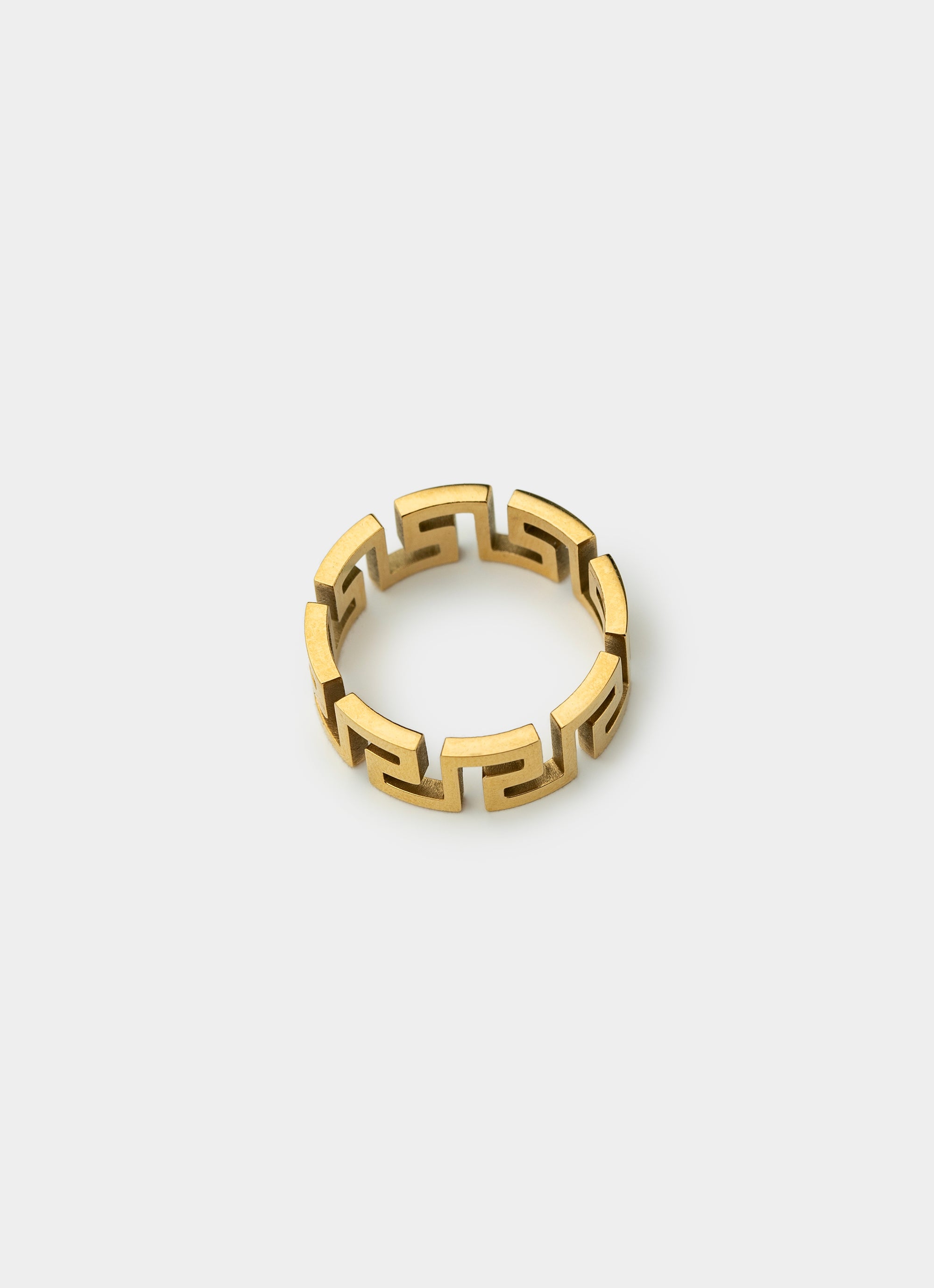 Vendetta Greca 8mm Ring - 18k Gold Plated in Gold