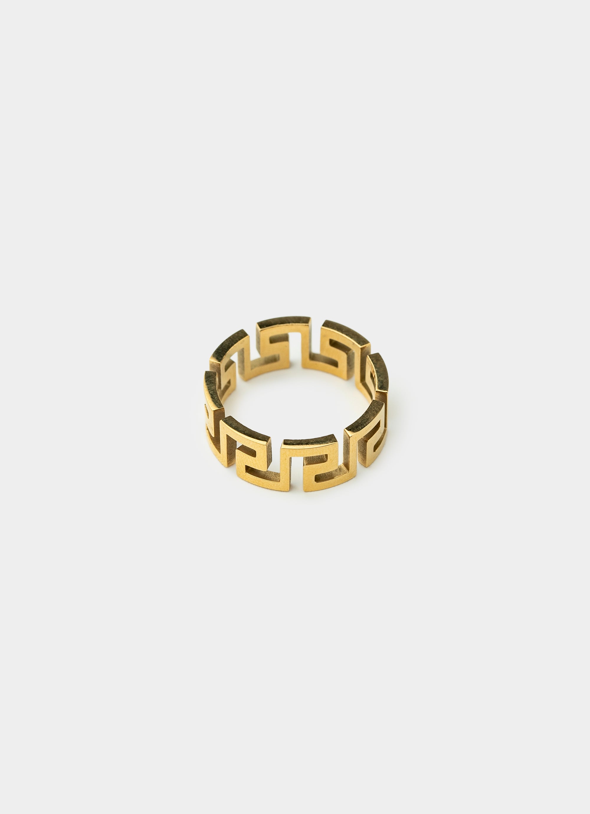 Vendetta Greca 8mm Ring - 18k Gold Plated in Gold