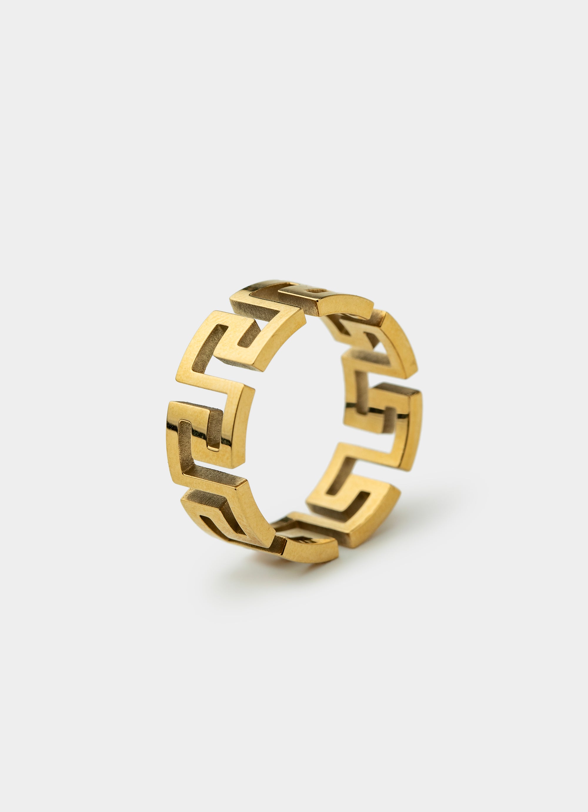 Vendetta Greca 8mm Ring - 18k Gold Plated in Gold