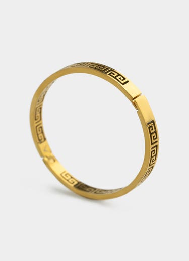 Vendetta Greca Band Bracelet - 18k Gold Plated in Gold
