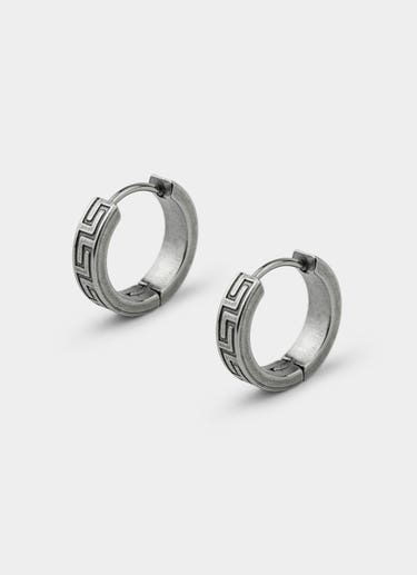 Vendetta Greca Band Earring 12mm - Stainless Steel in Silver