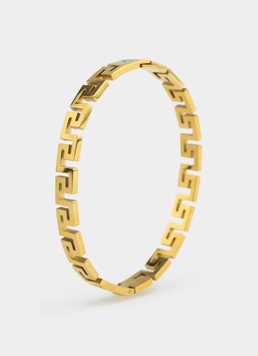 Vendetta Greca Bangle - 18k Gold Plated in Gold