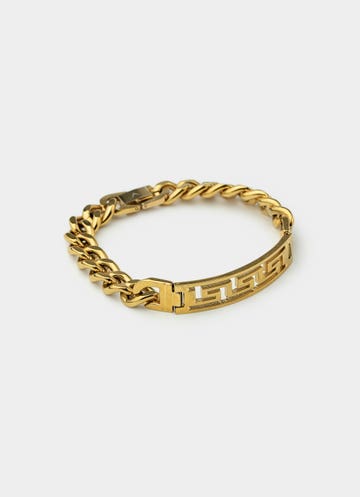 Vendetta Greca Cuban Bracelet- 18k Gold Plated in Gold