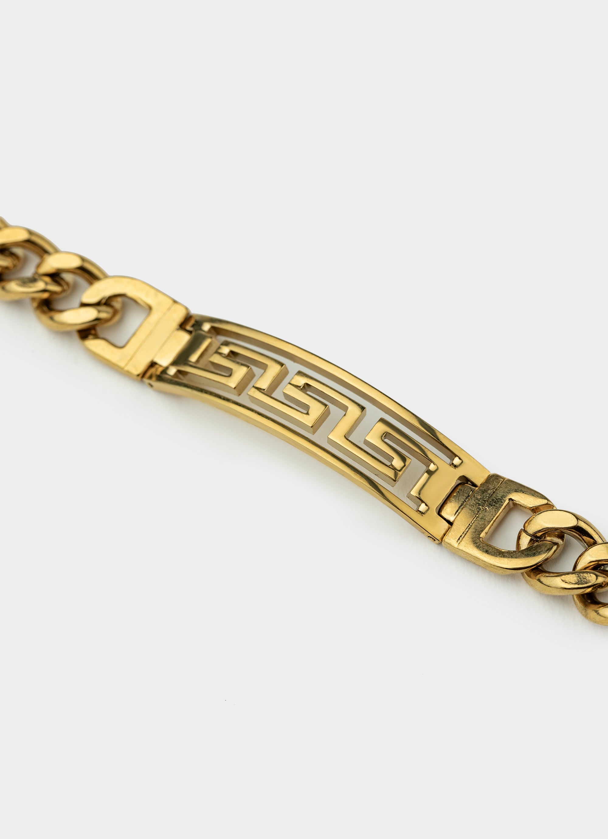 Vendetta Greca Cuban Bracelet- 18k Gold Plated in Gold