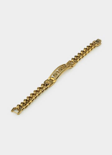 Vendetta Greca Cuban Bracelet- 18k Gold Plated in Gold