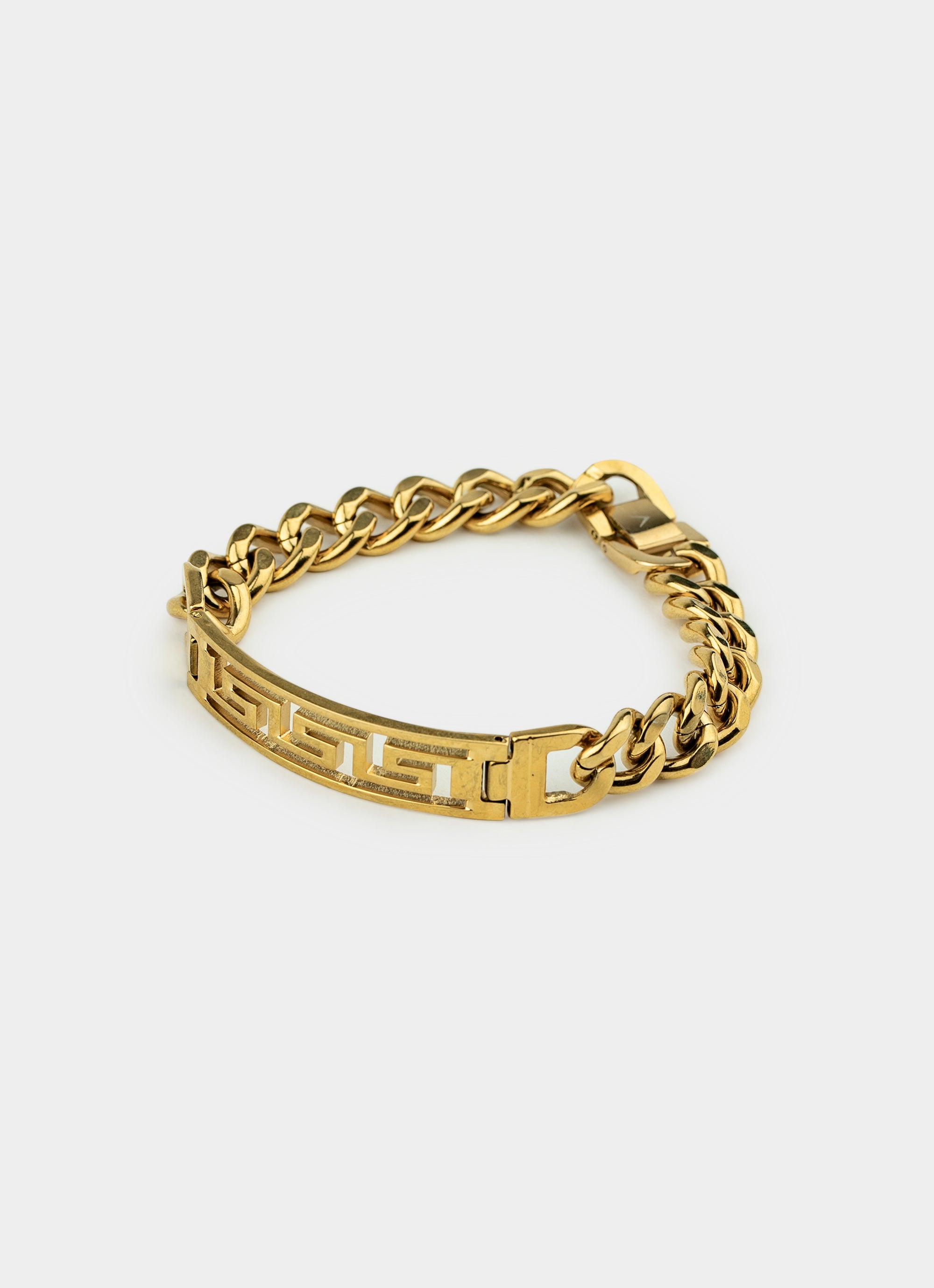 Vendetta Greca Cuban Bracelet- 18k Gold Plated in Gold