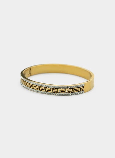Vendetta Greca Icy Bangle - 18k Gold Plated in Gold