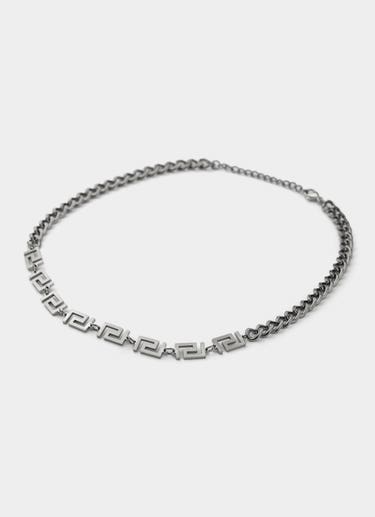Vendetta Greca Link Necklace - Stainless Steel in Silver