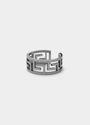 Vendetta Greca Link Ring - Stainless Steel in Silver