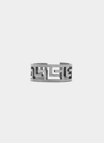 Vendetta Greca Link Ring - Stainless Steel in Silver