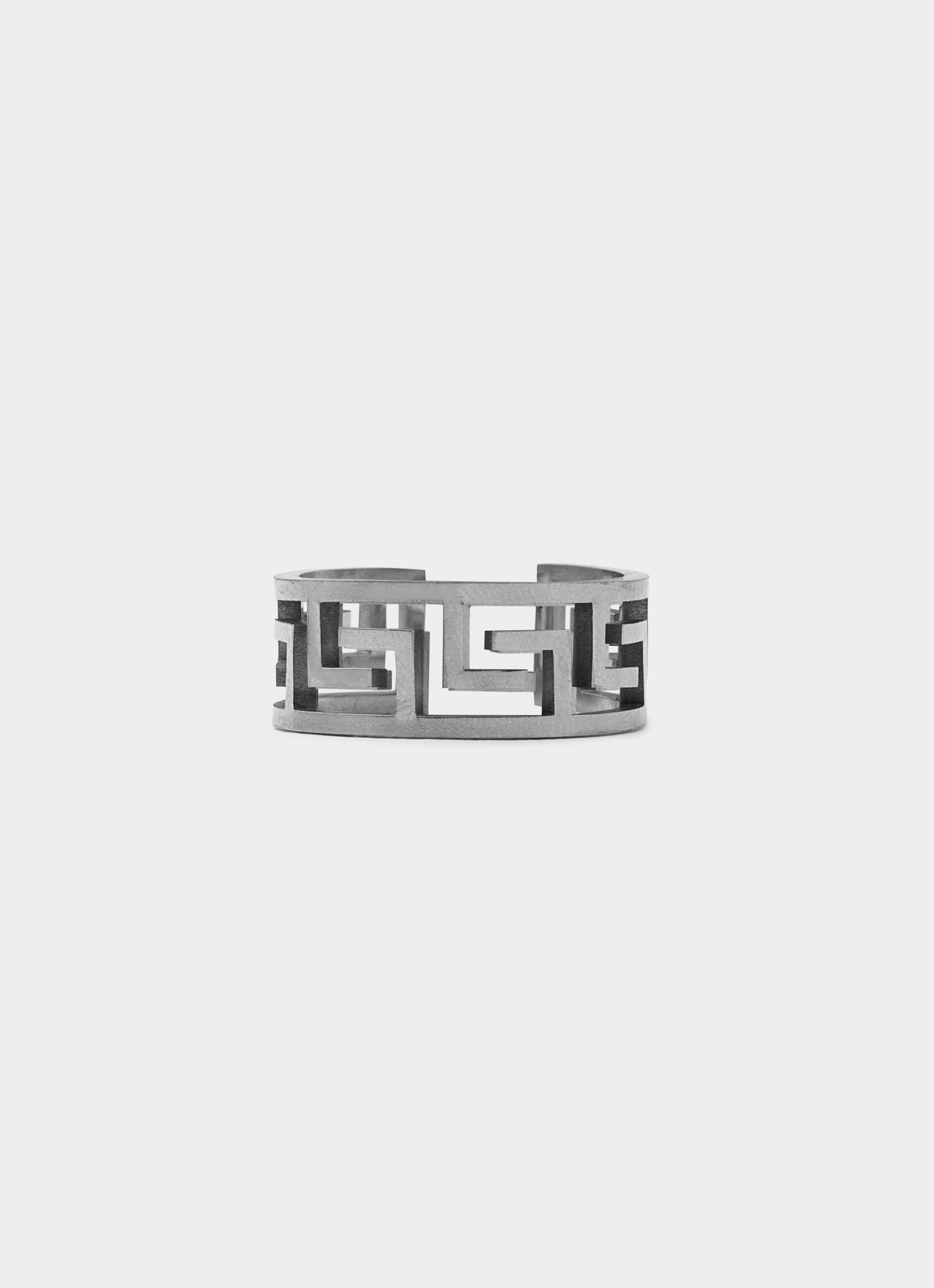 Vendetta Greca Link Ring - Stainless Steel in Silver