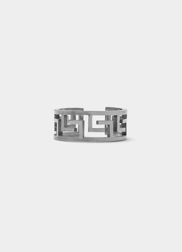 Vendetta Greca Link Ring - Stainless Steel in Silver
