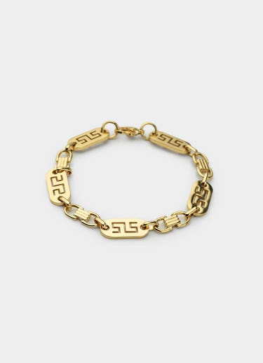 Vendetta Greca Plate Bracelet 10mm - 18k Gold Plated in Gold