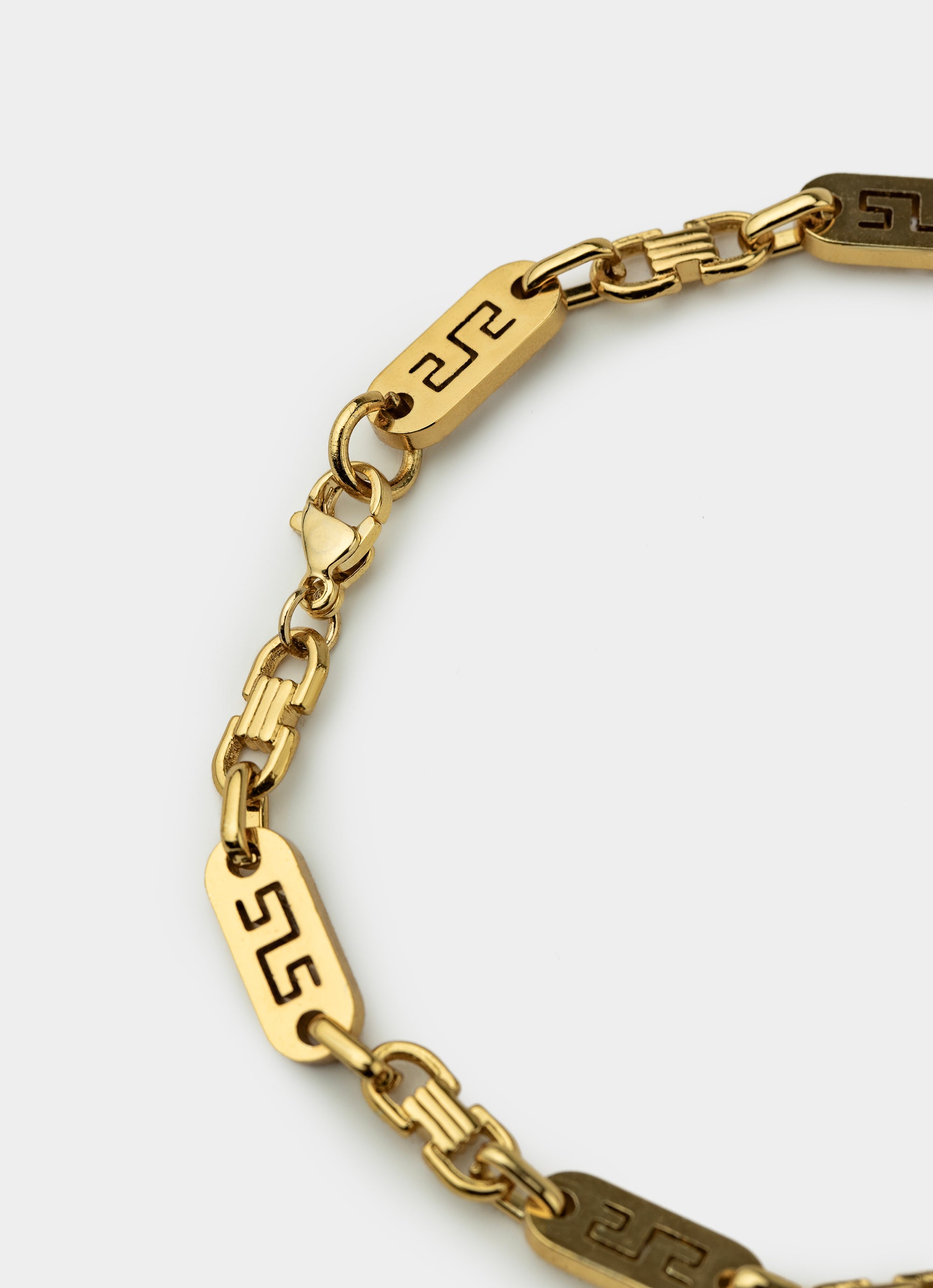 Vendetta Greca Plate Bracelet 6mm - 18k Gold Plated in Gold