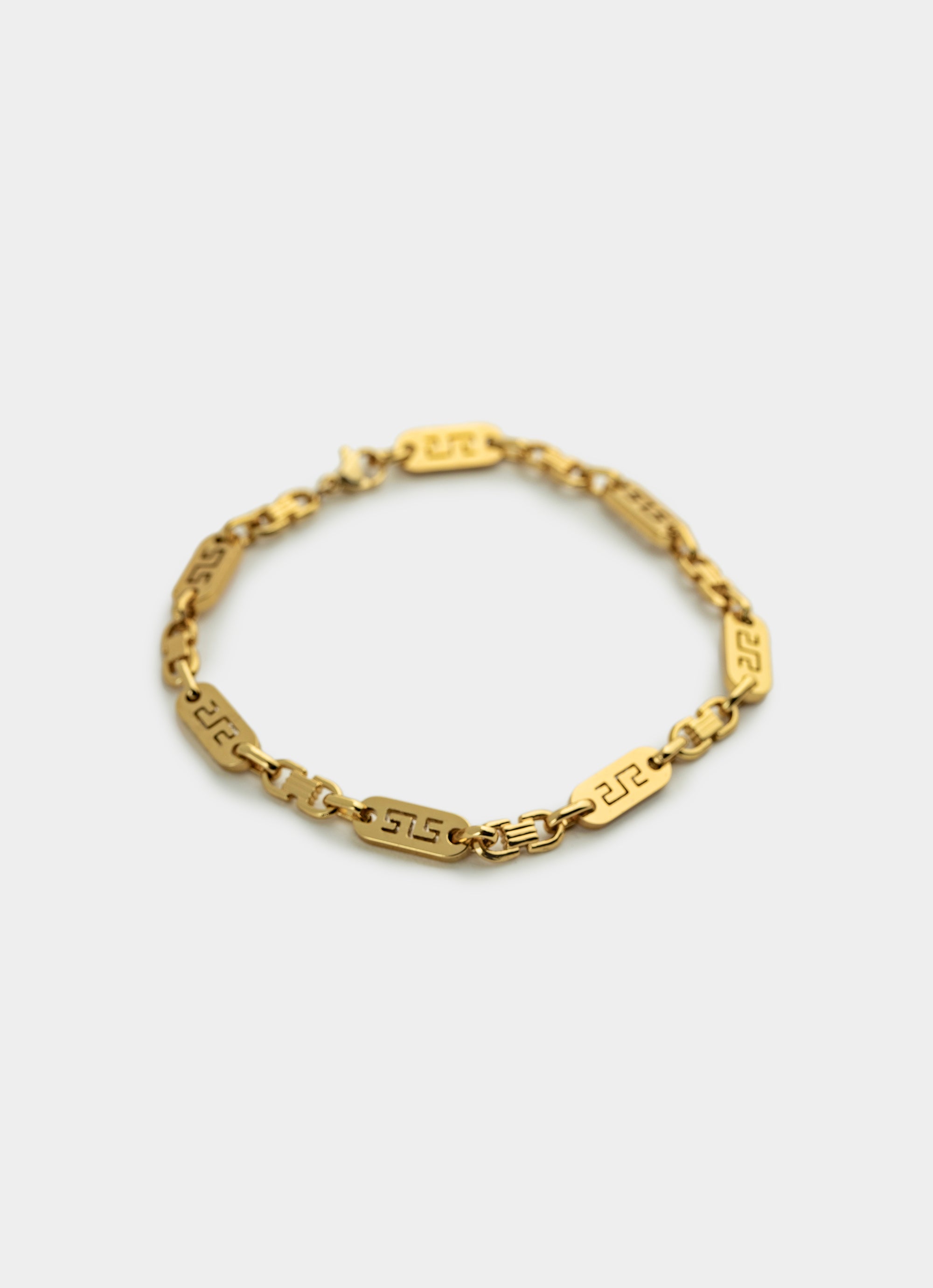 Vendetta Greca Plate Bracelet 6mm - 18k Gold Plated in Gold